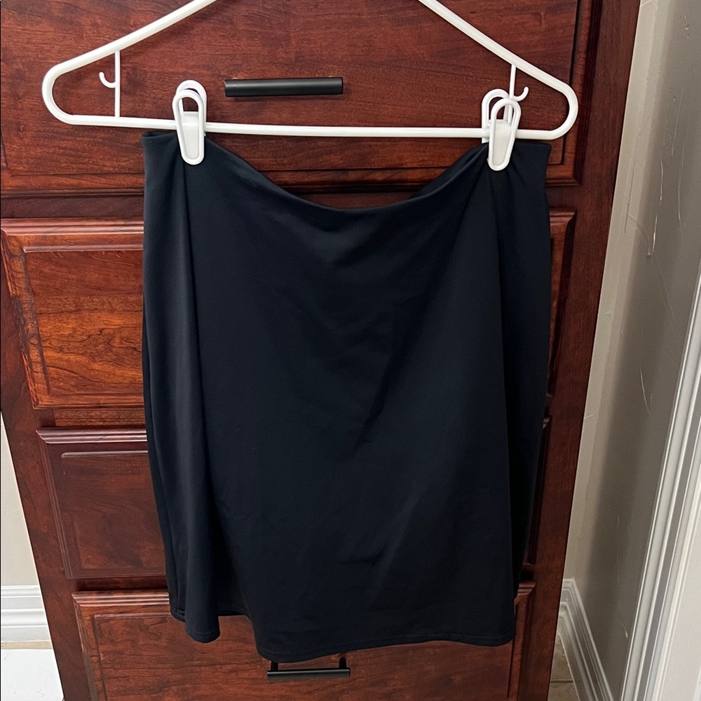 Lands' End Black control top Swim Midi Skirt